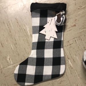 Black and white buffalo check stocking